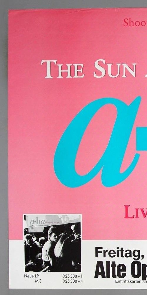 A-HA – rare original Frankfurt 1986 concert poster *HUNTING HIGH AND LOW*