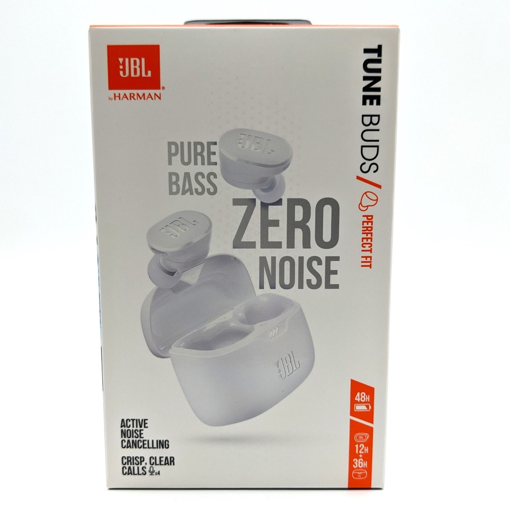 JBL Tune Buds True Wireless Bluetooth Noise-Cancelling Earbuds - White - NEW