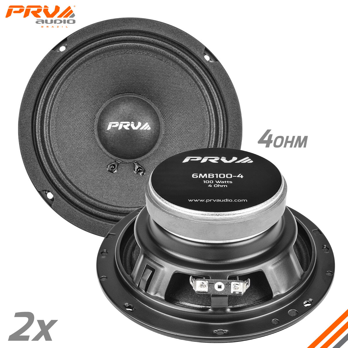 2x PRV Car Audio 6.5" Speakers 200 Watts 4 Ohm 6MB100-4 Factory Replacement