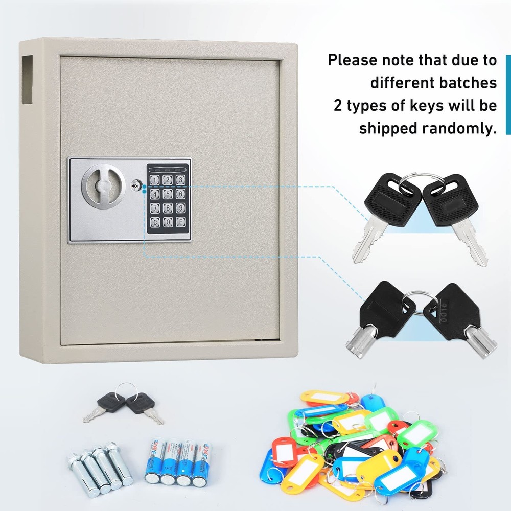 KYODOLED Electronic 40 Key Cabinet Wall Mount,Digital Key Safe Lock Box,Large...