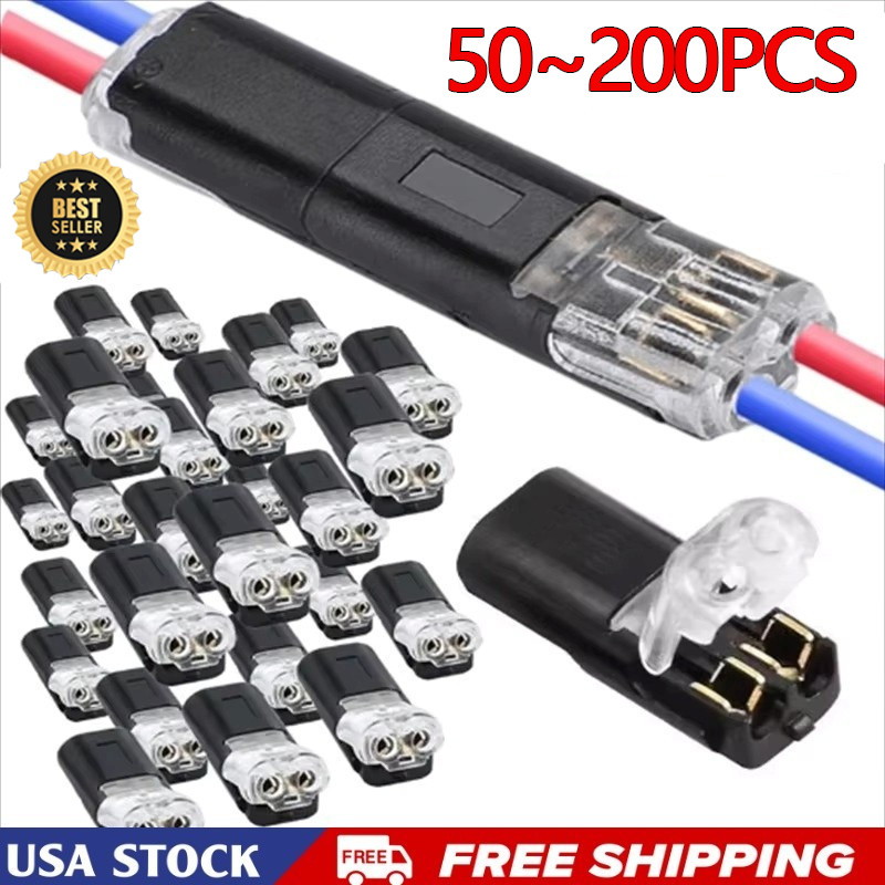 50 Pack Double-Wire Plug-in Connector,with Lock Tools-Free&Pluggable Design New