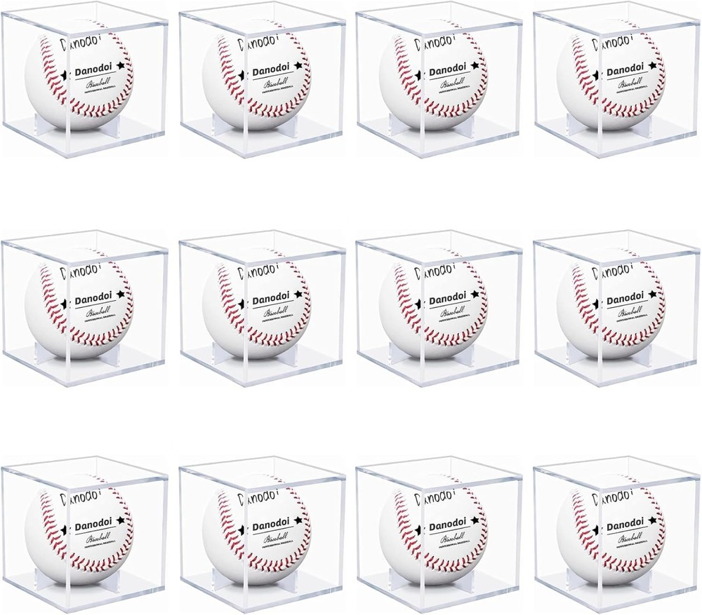 Baseball Display Case Uv Protected Acrylic Clear Baseball Holder Square Cube