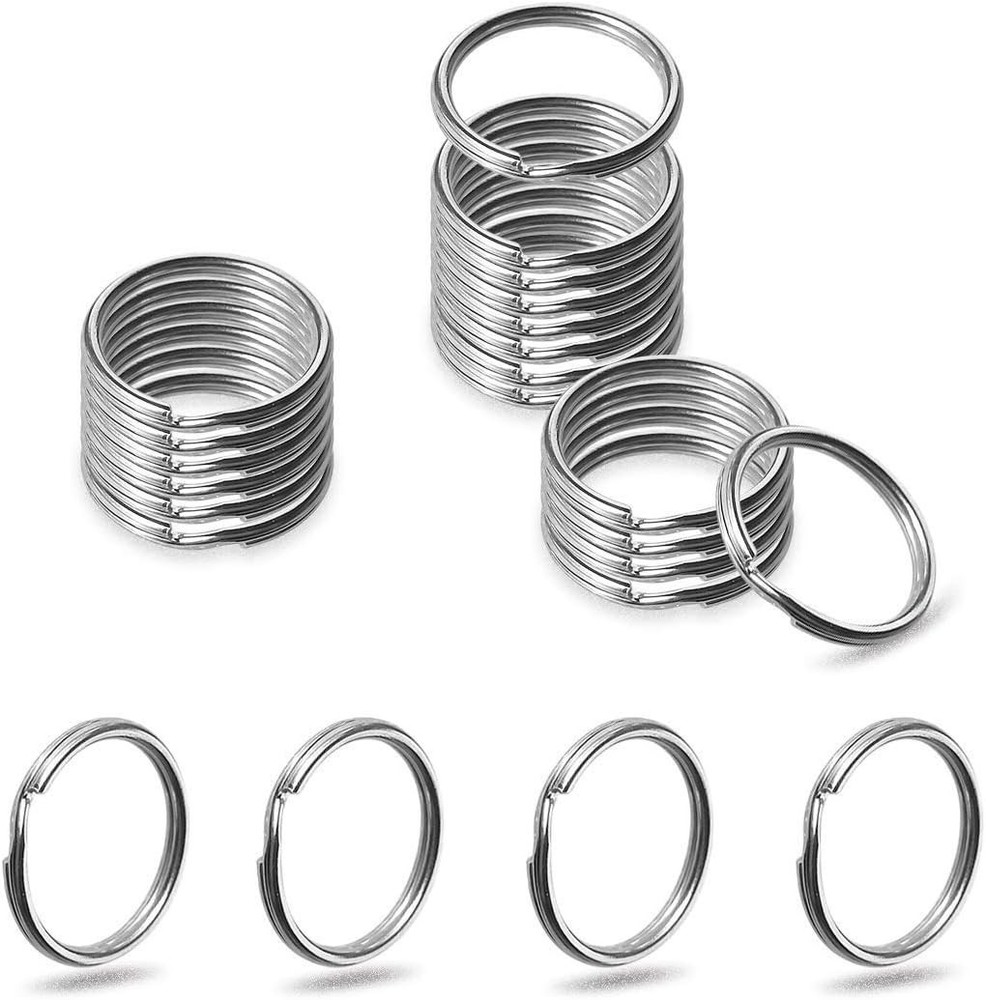 100 Pcs Split Ring, Small Key Rings Bulk Split Keychain Rings DIY Craft Metal...
