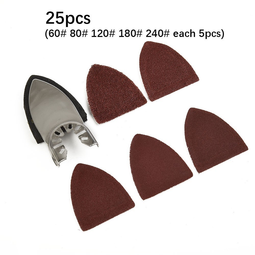 Multi Tool Triangular Sander Pad 25 Sanding Sheets For Oscillating Power Tool