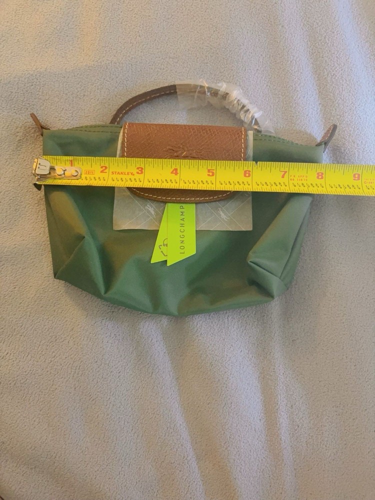 Longchamp Le Pliage Original Mini Pouch With Handle No Strap sage color