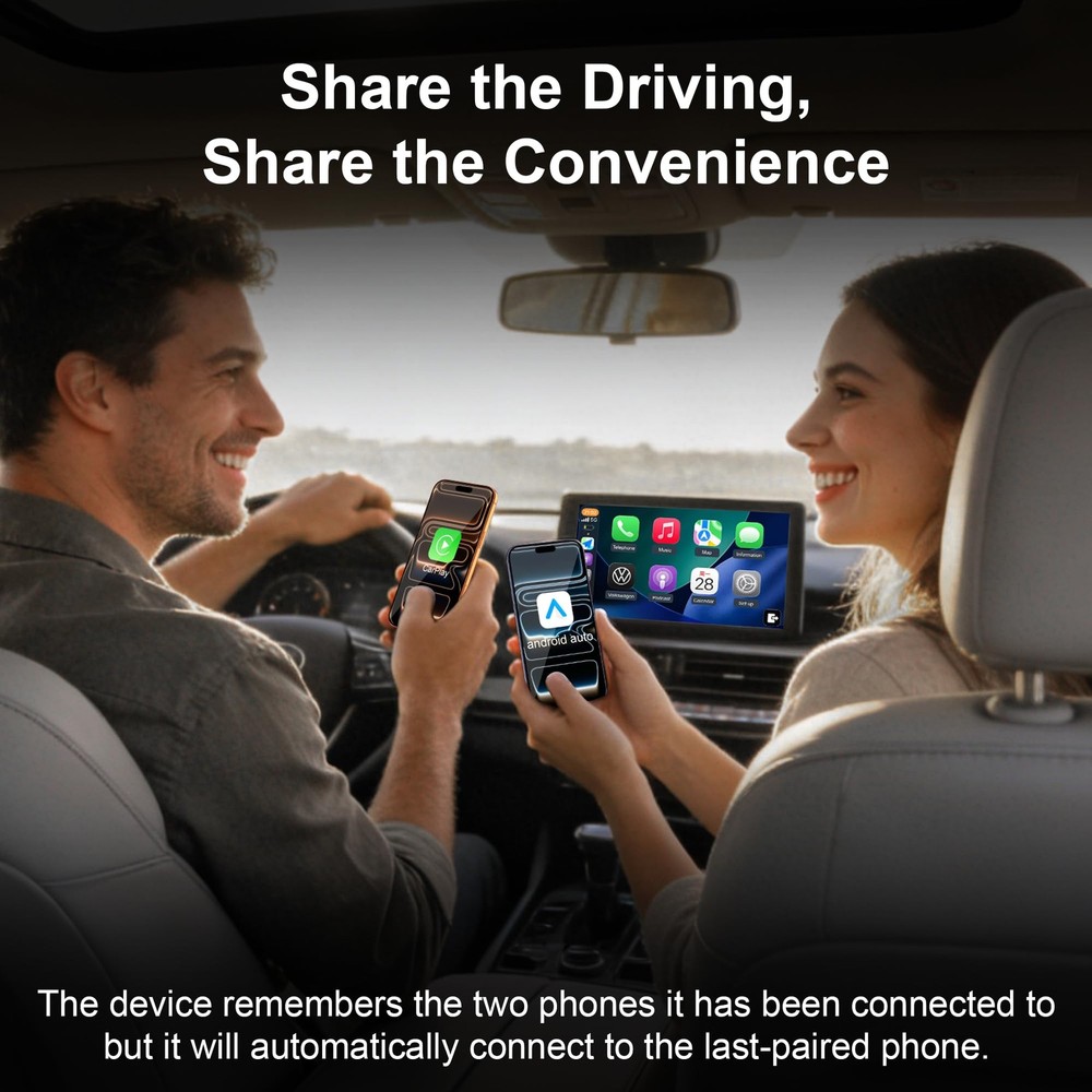 Aimoon Mini Wireless CarPlay Adapter 2026 for CarPlay & Android Auto, Plug & ...