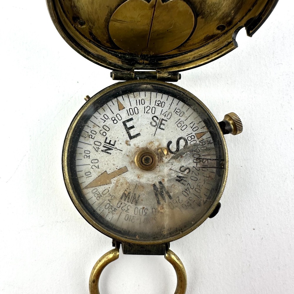 Vintage Engineer Corps Cruchon & Emon Brass Prismatic Compass Solid Brass Works