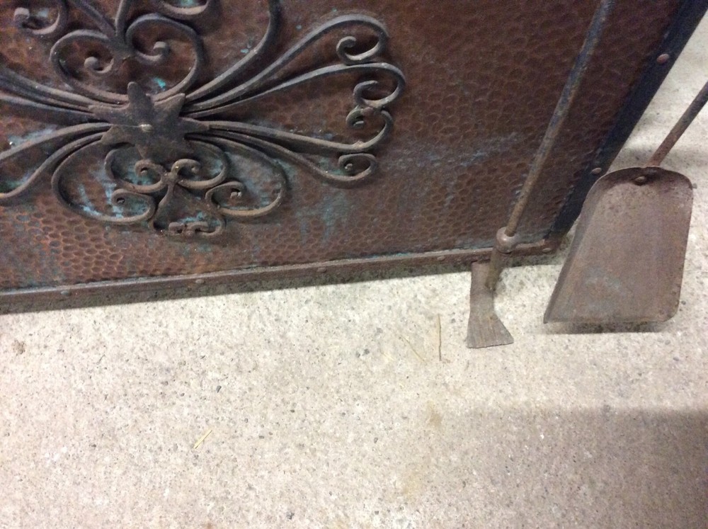 Antique fireplace servant with accessories