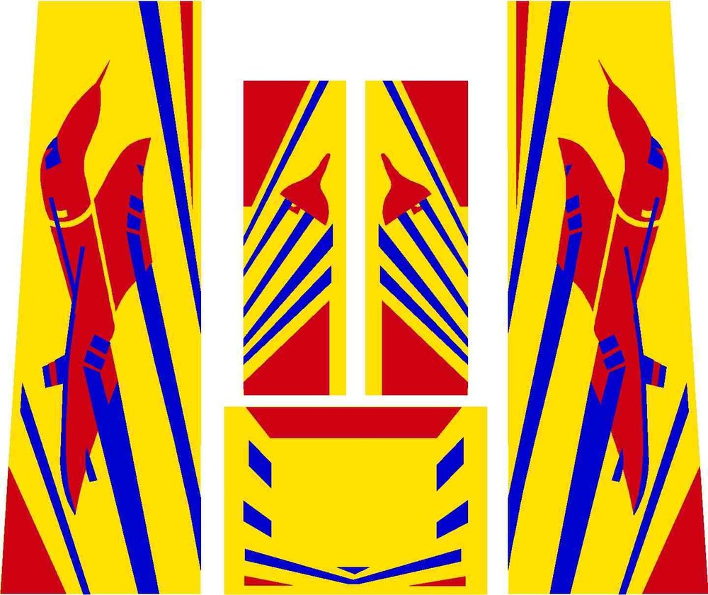Bally Supersonic Pinball Machine CABINET Decal Set