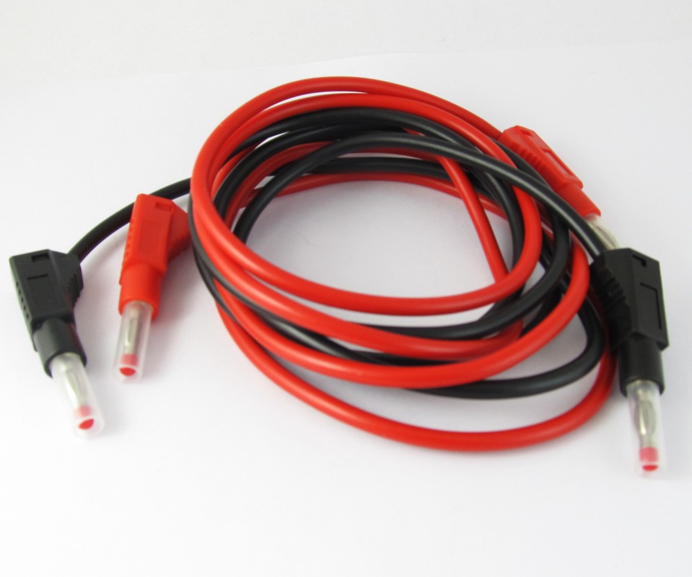 1 Pair 4FT Dual Transparent Flexible Stackable 4mm Banana Plug Silicone Cable