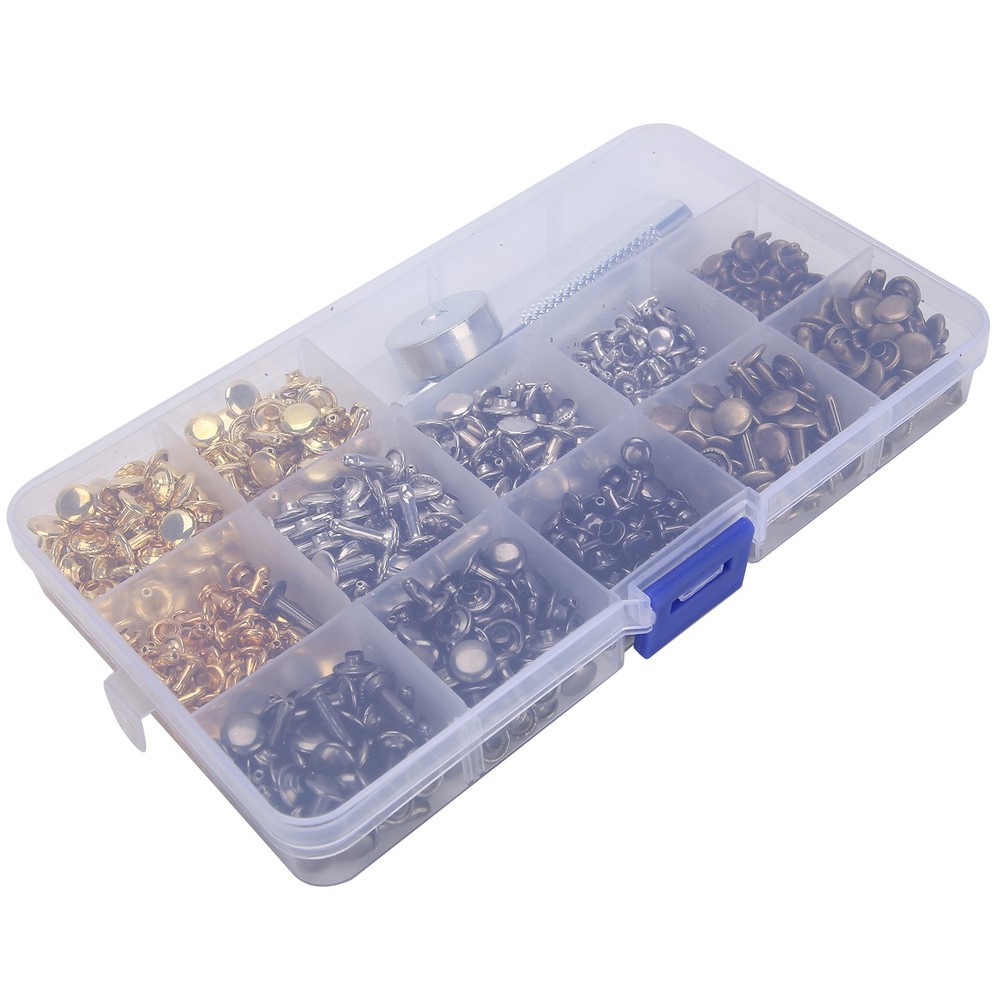 363Pcs Leather Rivets Set Rust-Proof Durable Brass Hand‑Made Accessories For DIY