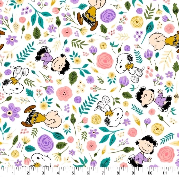 SPRING TIME FLORAL PEANUTS SNOOPY KITCHEN 42X14 TABLE RUNNER