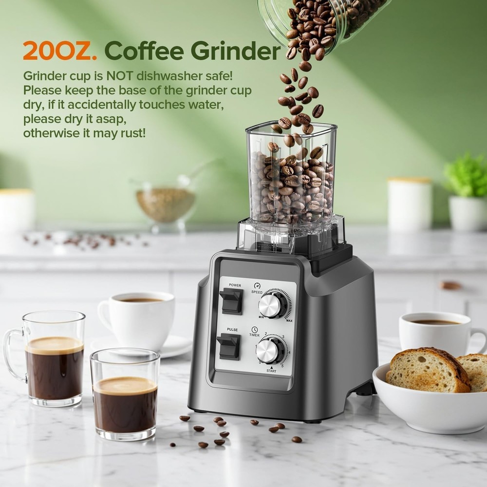 PSIIDAN Blender Black Pulse Function Variable Speed 28000-RPM for Smoothies