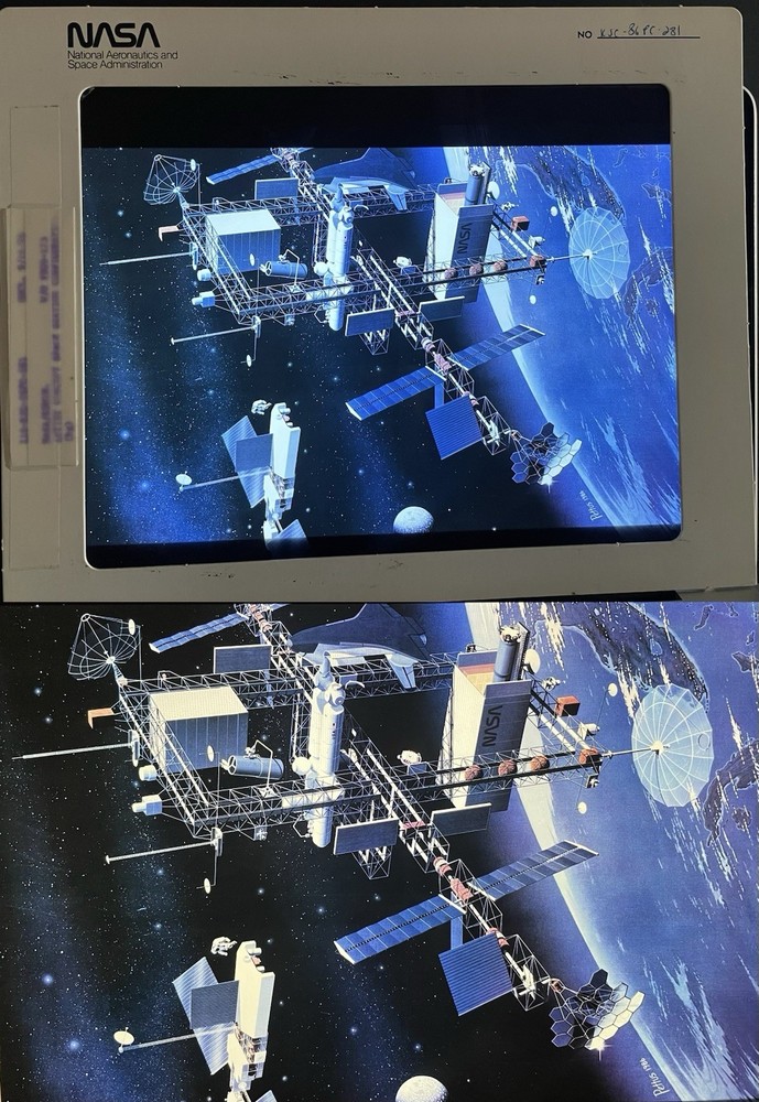 1972-1990 NASA Space Shuttle Program 100+ Large Transparency Presentation lot