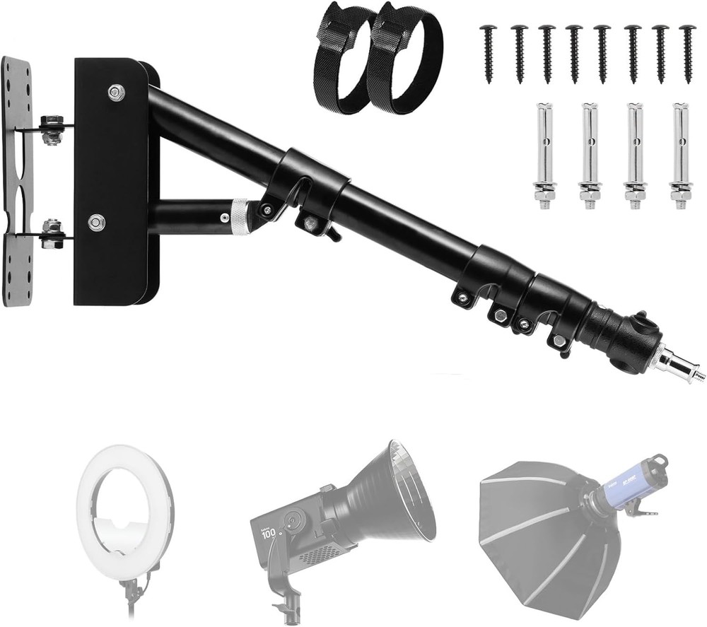 43" Wall Mount Triangle Boom Arm Flexible Extension For Ring Light Studio