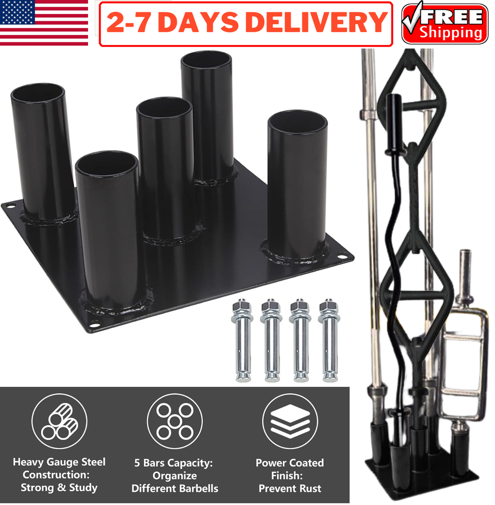Vertical Barbell Rack Holder Storage Frame Stand for Olympic Hex Trap Curl Bars