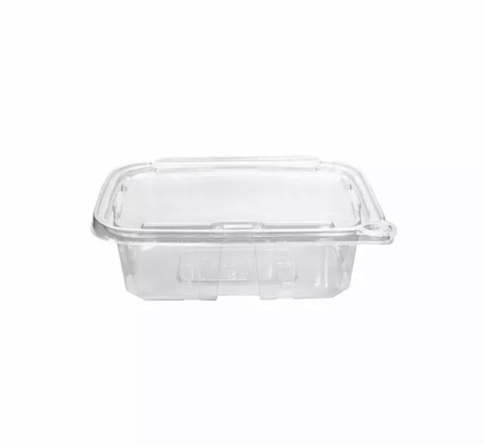 200 Tamper Evident Clear Hinged Containers 24 oz RPET Hinged Lid,