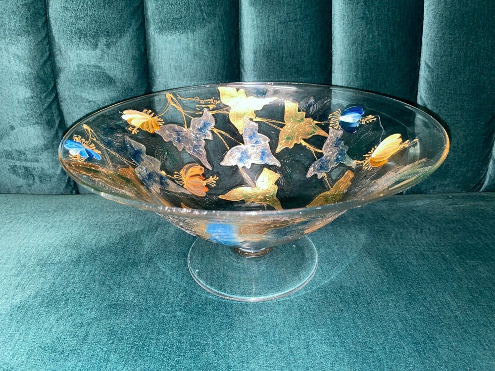 Decorated Glass Vase. Hand made. Signed