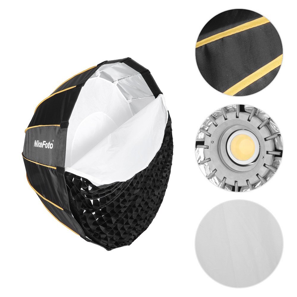 US NiceFoto 120cm Quick Set-up Grid Deep Parabolic Folding Softbox Bowens Mount