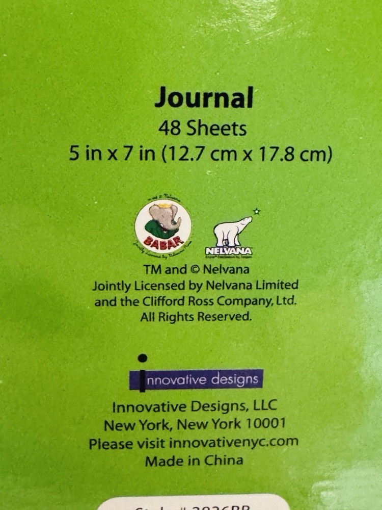 Babar Wire Notebook 5x7 Unused