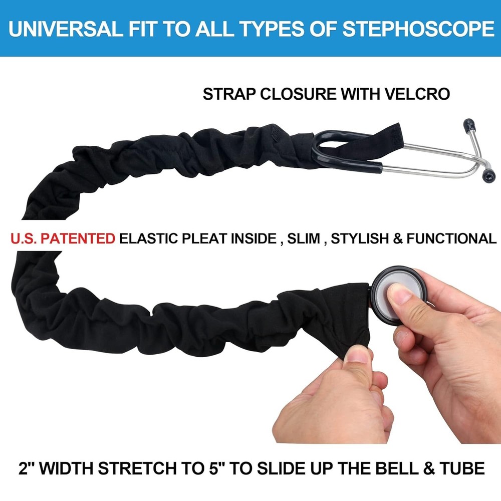 Stretchy Stethoscope Cover Scrunchie, Stretchy Slim Looking Stethoscope Sleev...