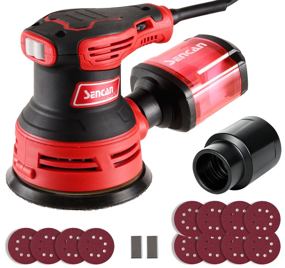 5" Electric Random Orbital Sander, 2.5 Amp Power Variable Speed Palm Sander w...