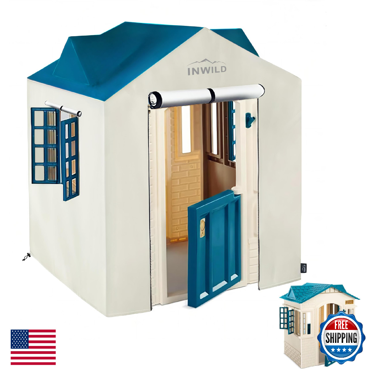 INWILD Outdoor Playhouse Cover for Little Tikes Cape Cottage, All-Weather Protec