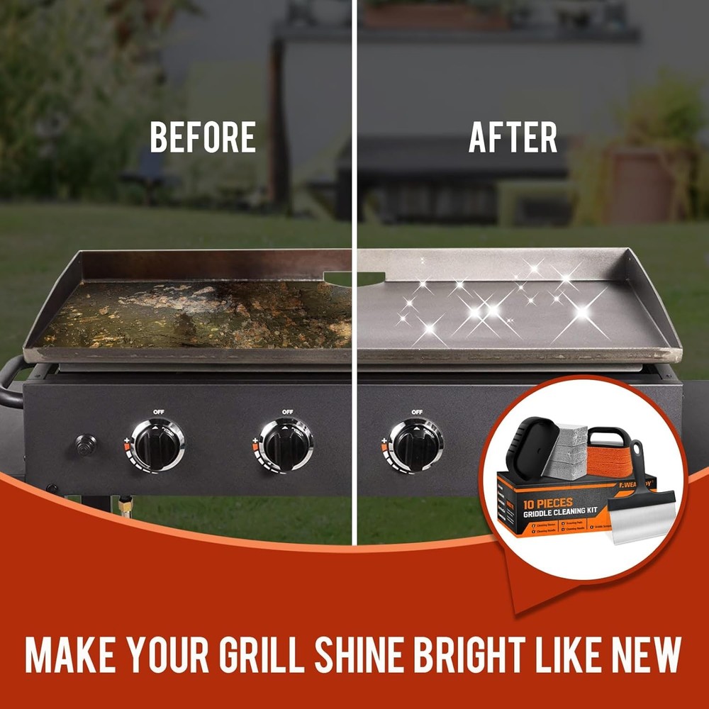 Griddle Cleaning Kit with Grill Stone, Griddle Scraper & Griddle Brush