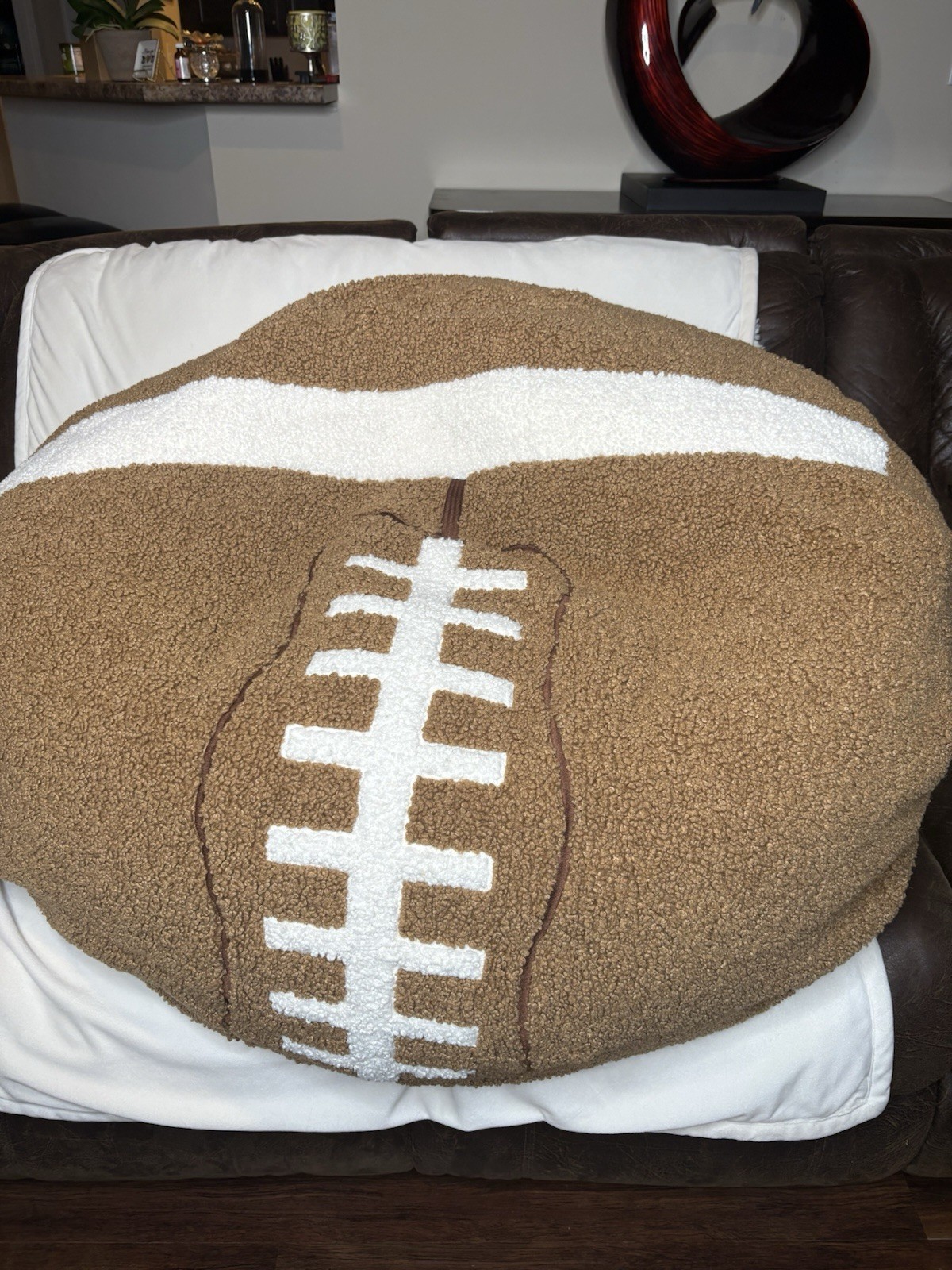 pottery barn Football Bean Bag Chair - Large 41" diameter -Bean Bag & Cover