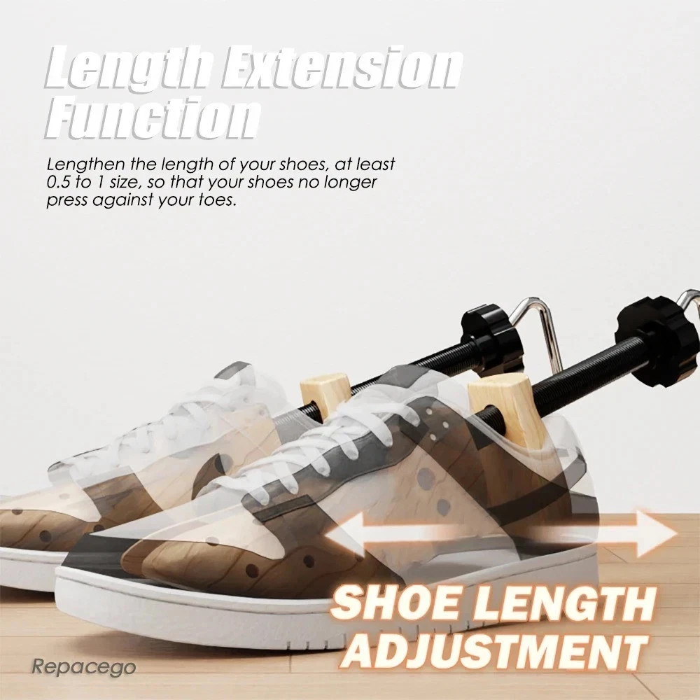 2-Way Wooden Adjustable Shoe Stretcher Expander Men Women Boot Size US 5-13