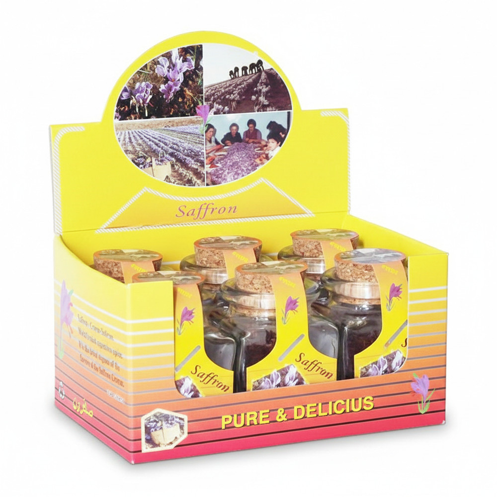 Spanish Saffron Threads – 100% Pure – Glass Jars – 6 Pack