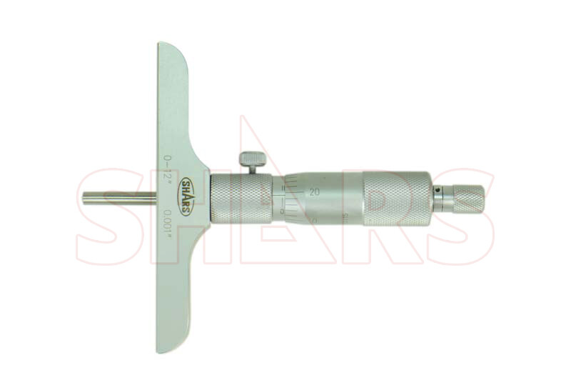 SHARS 0-6" DEPTH MICROMETER 4"BASE Graduations .001" Accuracy .0002" NEW P}
