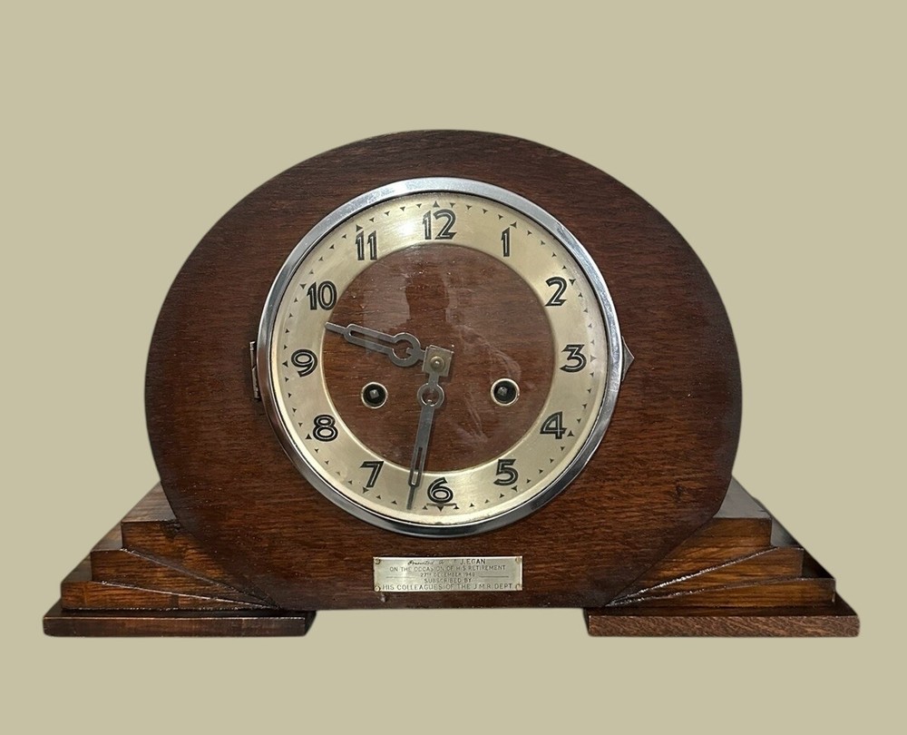 Black Forest Clock Co Art Deco Mantle Striking Hammer Clock