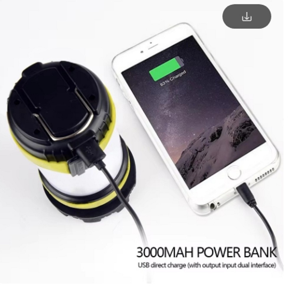 Multifunctional LED Camping Flashlight USB Rechargeable Waterproof Searchlight