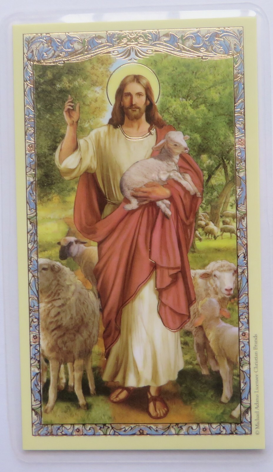 Psalm 23 - 23rd Psalm - Christ the Good Shepherd - Laminated Holy Card