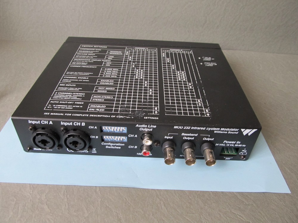 Williams Sound MOD 232R Two-Channel Infrared System Modulator
