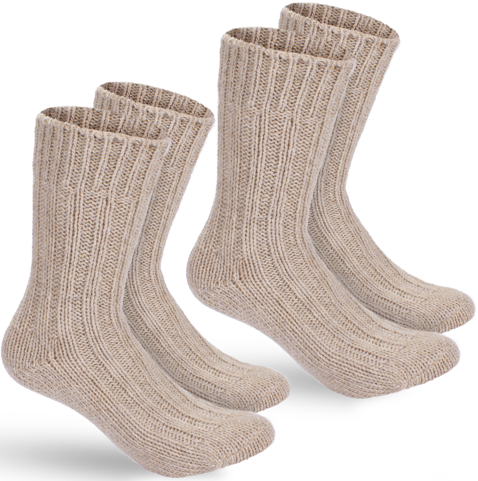 BRUBAKER 2 Pairs Unisex Alpaca Wool Socks - Thick Winter Socks for Men or Women