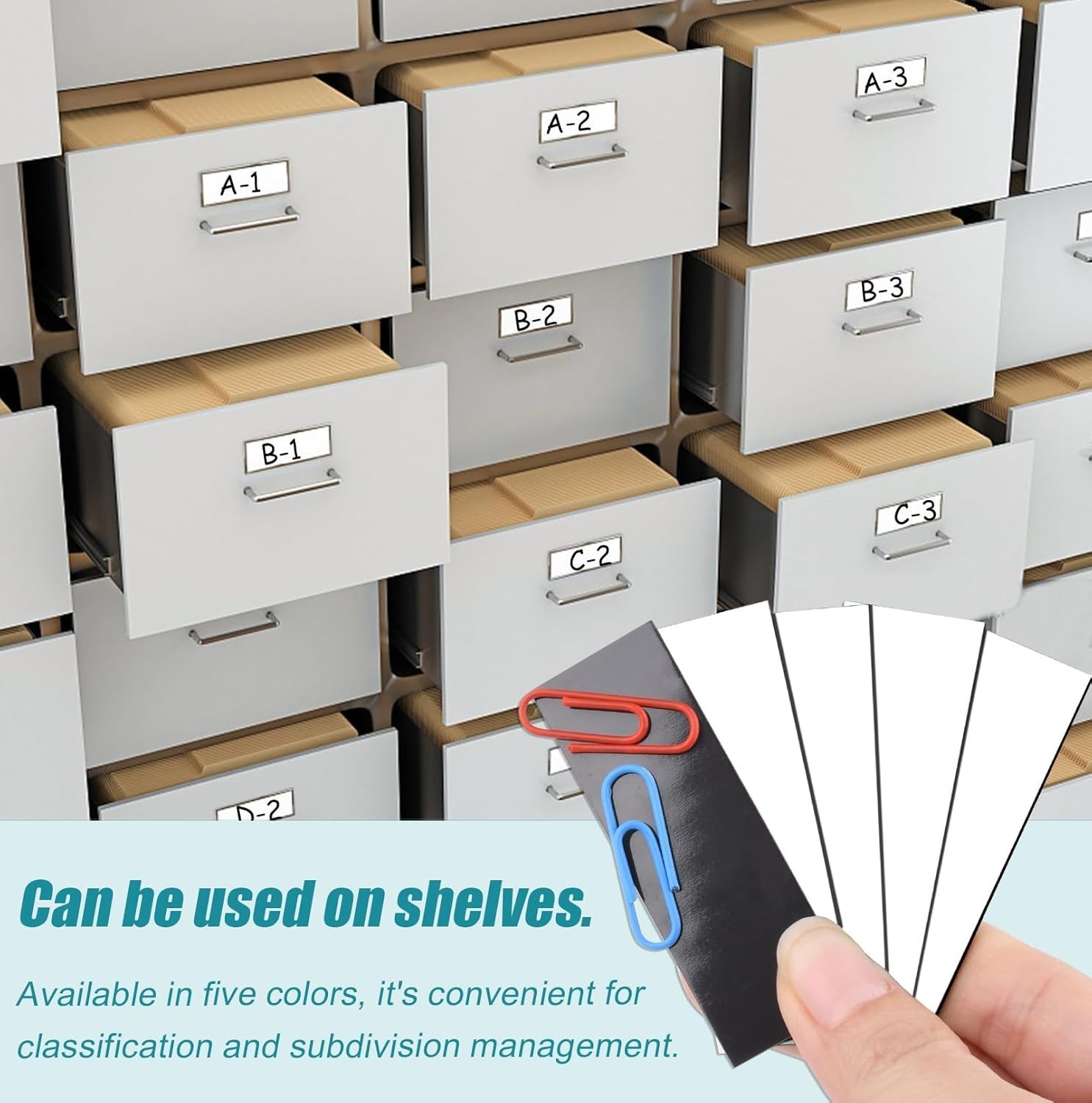 50 Pack Dry Erase Magnetic Labels White Reusable Write On Magnets Sticker, Ma...