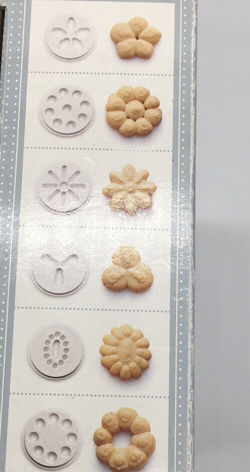 Plastic Cookie Maker Press Gun Kit with 12 designs Discs White #9