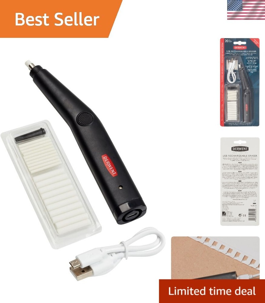 Effortless Precision: Rechargeable USB Eraser with Extra Fine Tip & 20 Refills