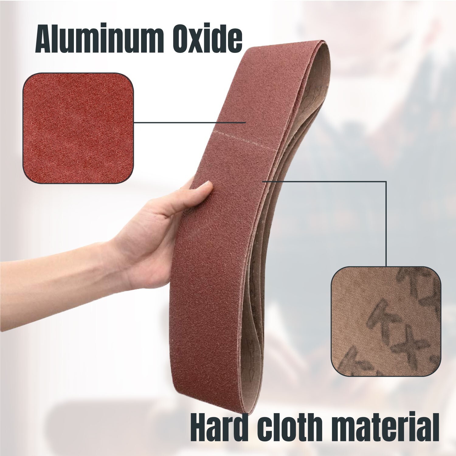 POWERTEC 4 x 36" Sanding Belt 80 Grit 10pcs Aluminum Oxide Sandpaper 110680