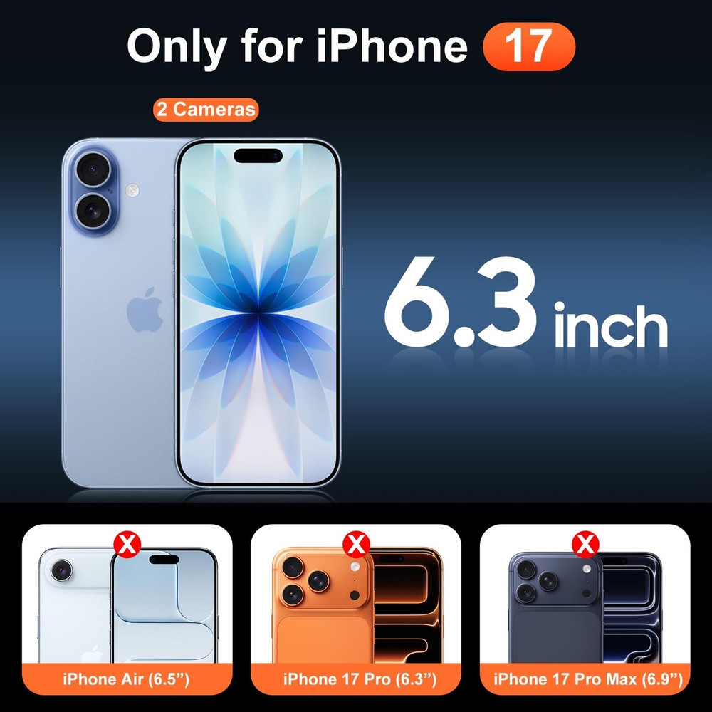 Temdan for iPhone 17 Case Clear with Screen Protector, Transparent