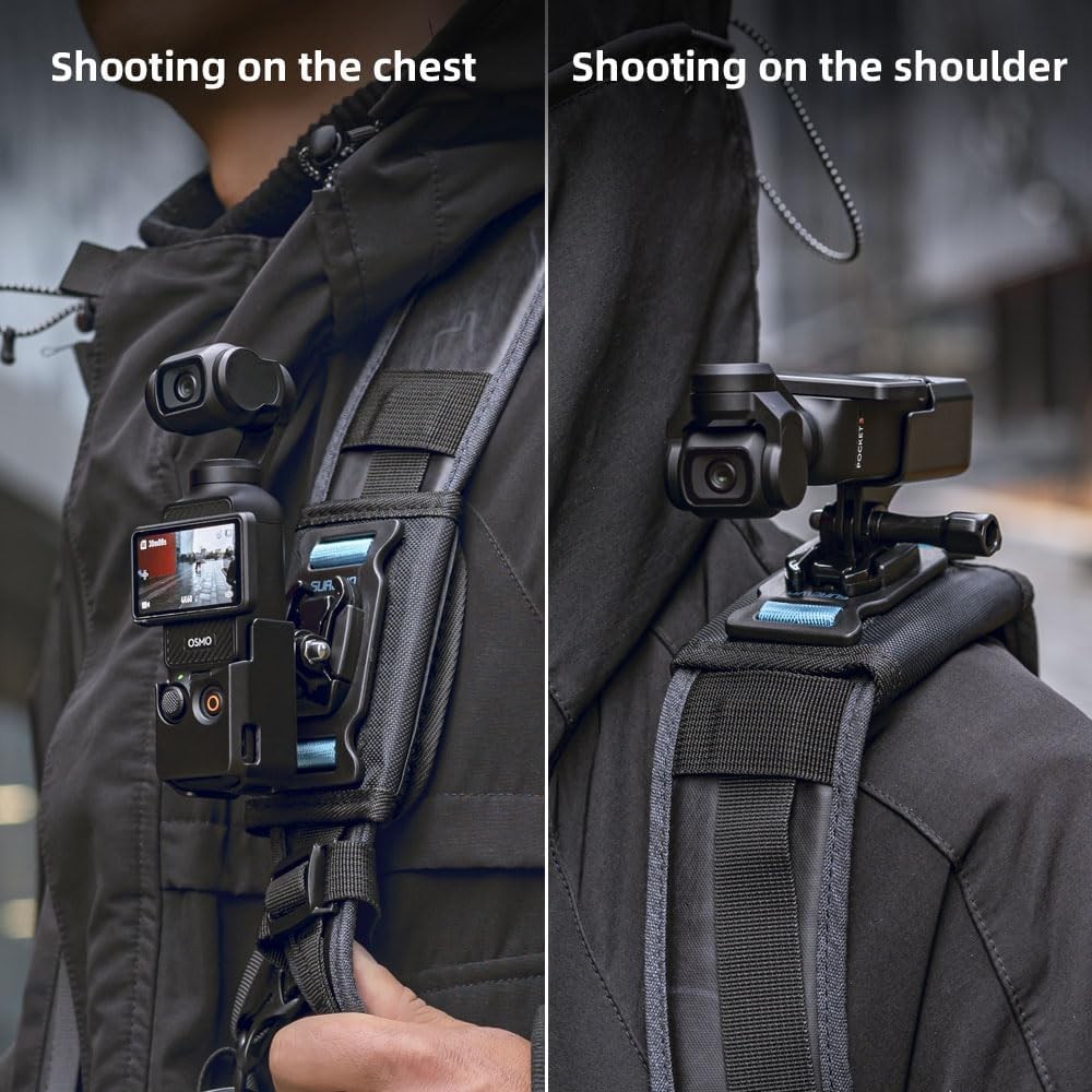 Lightweight Backpack Mount for DJI Osmo Pocket 3 - Soft, Adjustable & Durable
