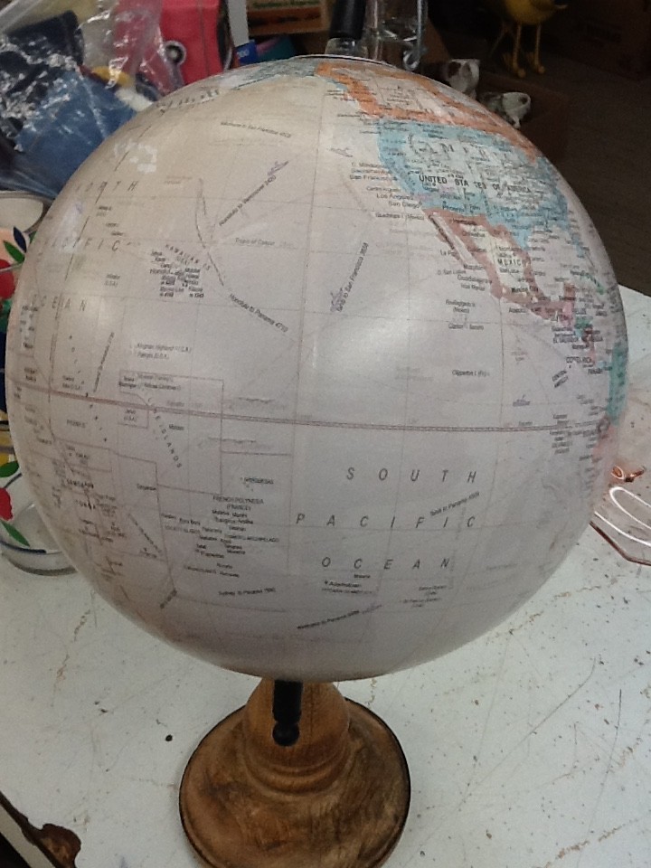 Wooden Tabletop World Globe Earth