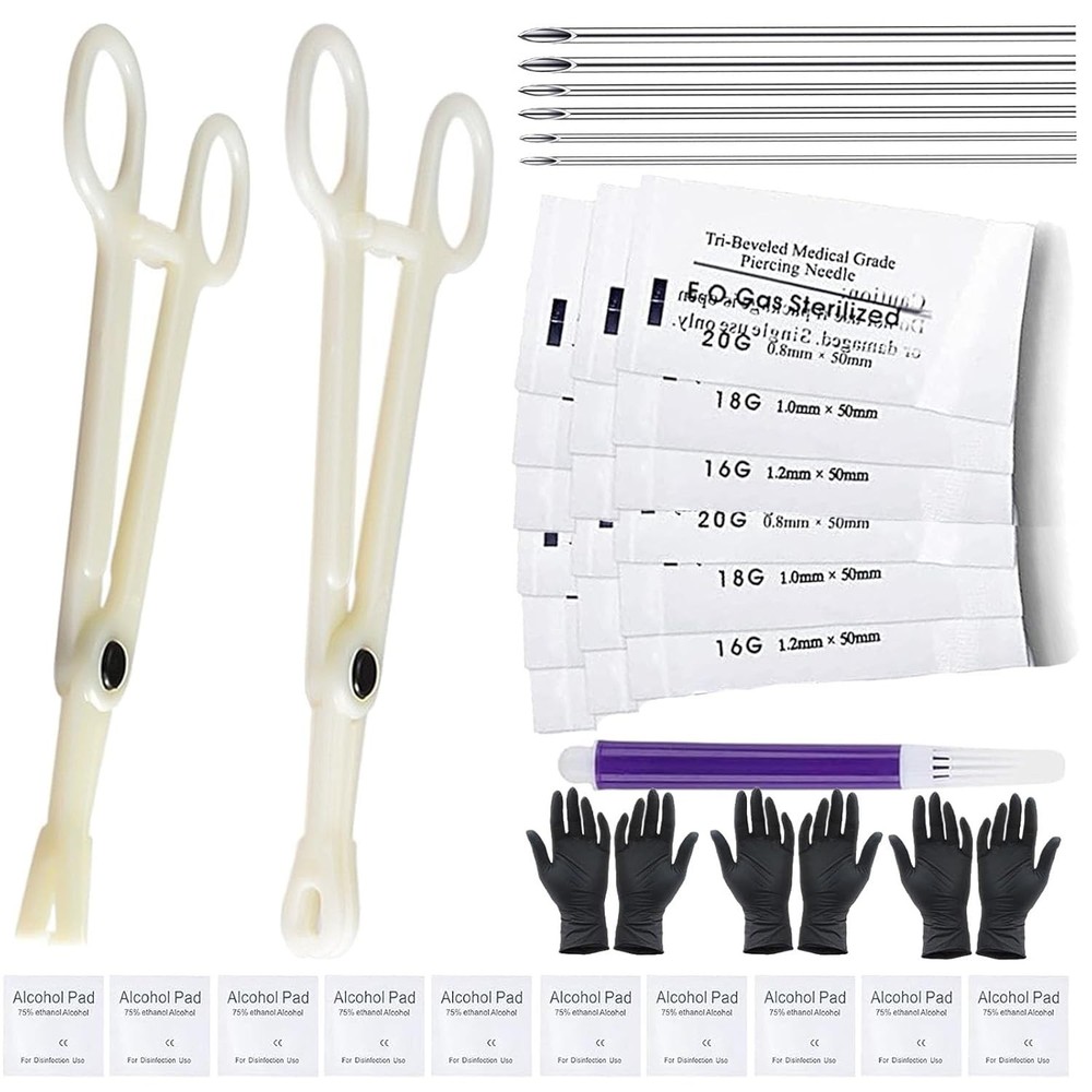 Ear Nose Piercing Kit 31pcs - Usiriy Needle Needles...