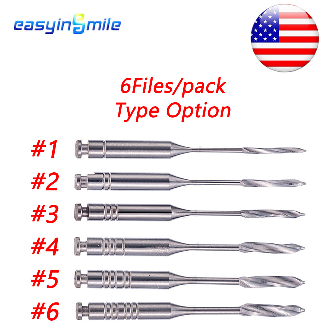 Dental Endodontic Peeso Reamers Gate Drill Stainless Steel Engine Use bur 6pc/pk