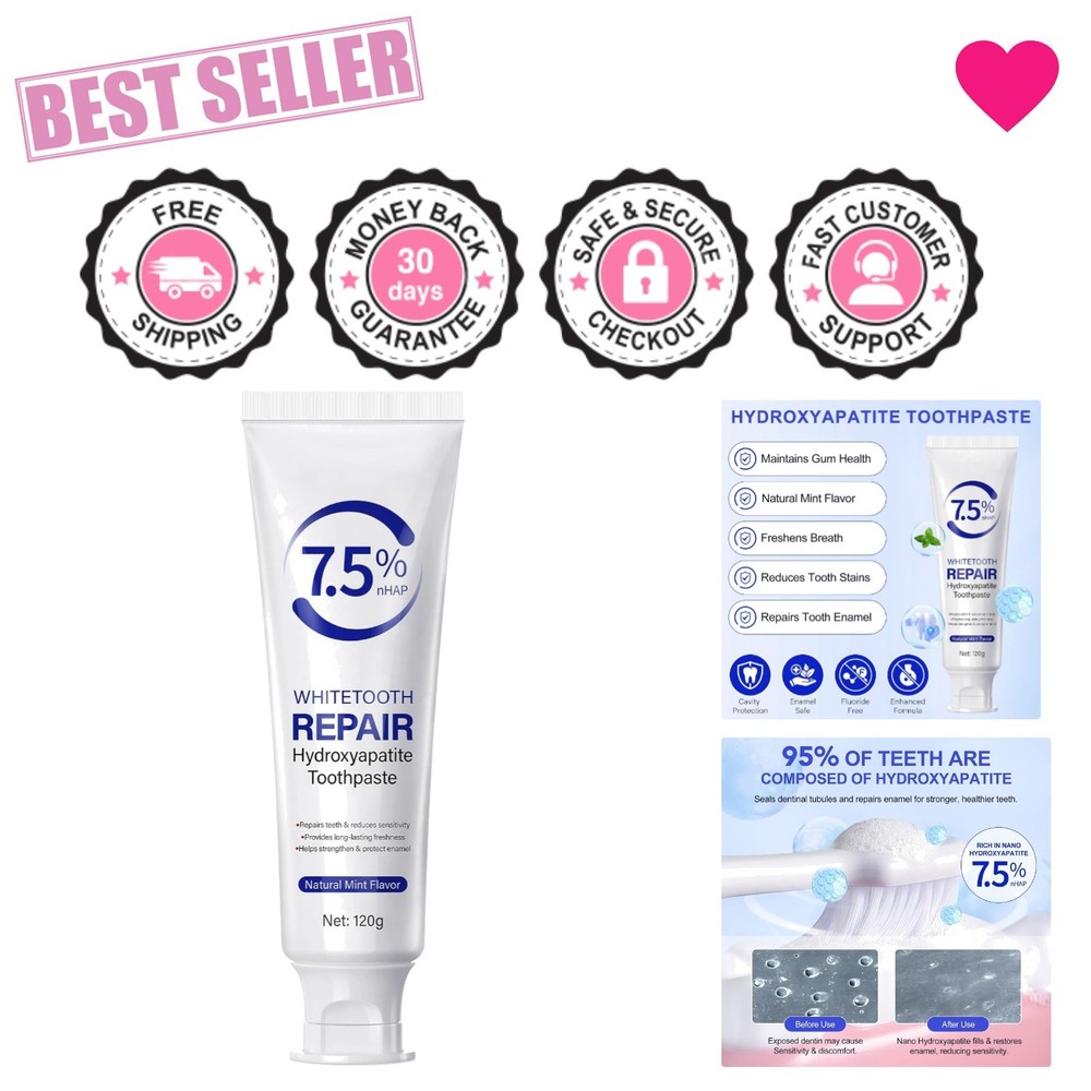 7.5% Hydroxyapatite Toothpaste - Refreshing Mint for Sensitive Mouths