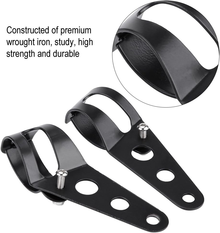 33-45mm Fork Headlight Mounting Bracket, Universal Motorcycle Headlight Black