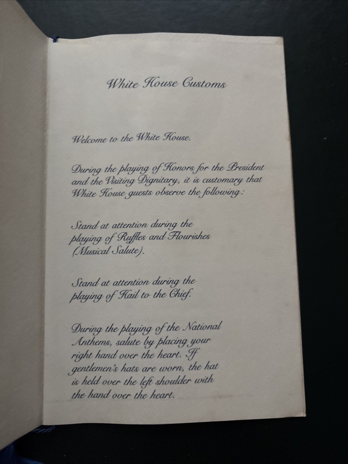 1982 Ronald Reagan White House Arrival Ceremony Program President of Philippines