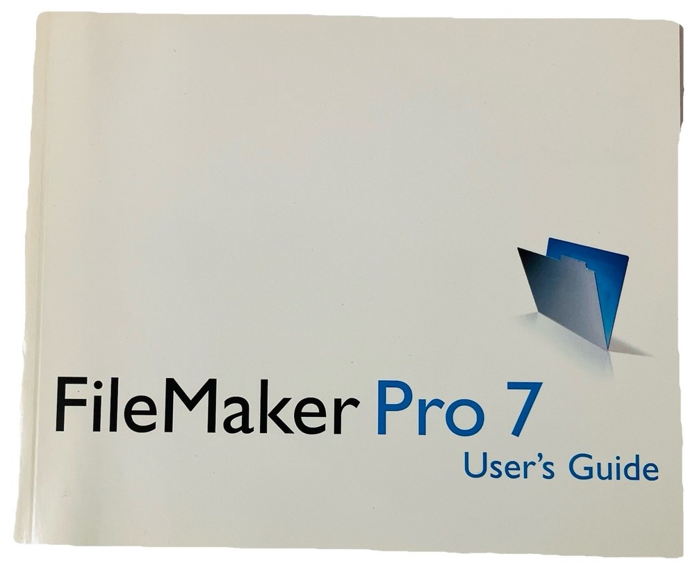 File Maker Pro 7 Getting Started Guide | Vintage User Manual Only | No Software